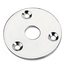 Guitar Parts - JACK PLATE Flat Flush ROUND - CHROME
