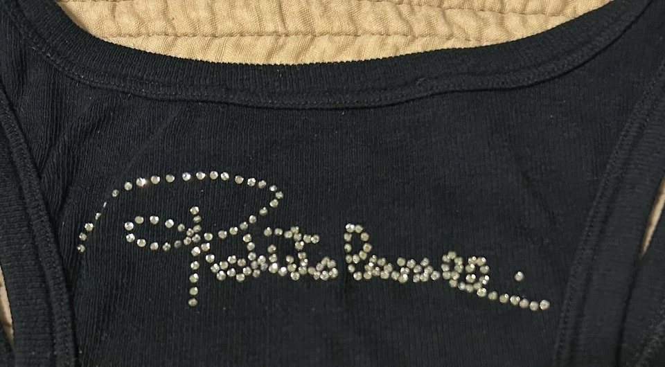 Roberto Cavalli Vintage 2005 Cashmere Swarovski Crystal Signature Racerback S Foto 2 de 4