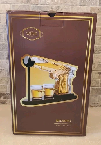 Gun Decanter Set + 2 Bullet Glasses Whiskey Vodka Liquor by The Wine Savant DAD