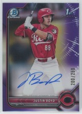 2022-23 Bowman Draft Justin Boyd CDA-JBD Chrome Prospects 1st Purple /250 Auto