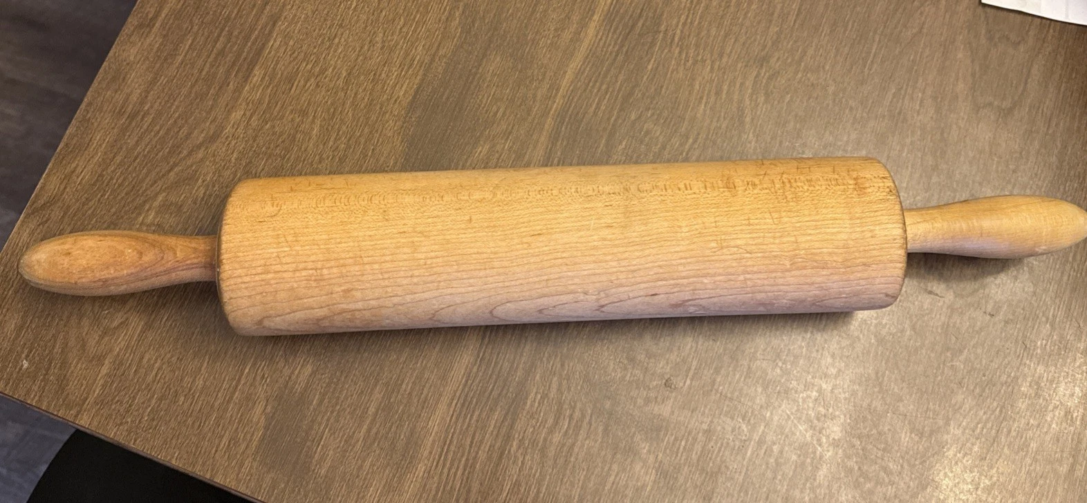 VINTAGE WOODEN ROLLING PIN PRIMITIVE OLD WOOD HANDLES 18”