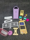 Vintage Barbie Doll Furniture Lot Wardrobe Bathtub Desk Chairs Rocker Mattel 90s