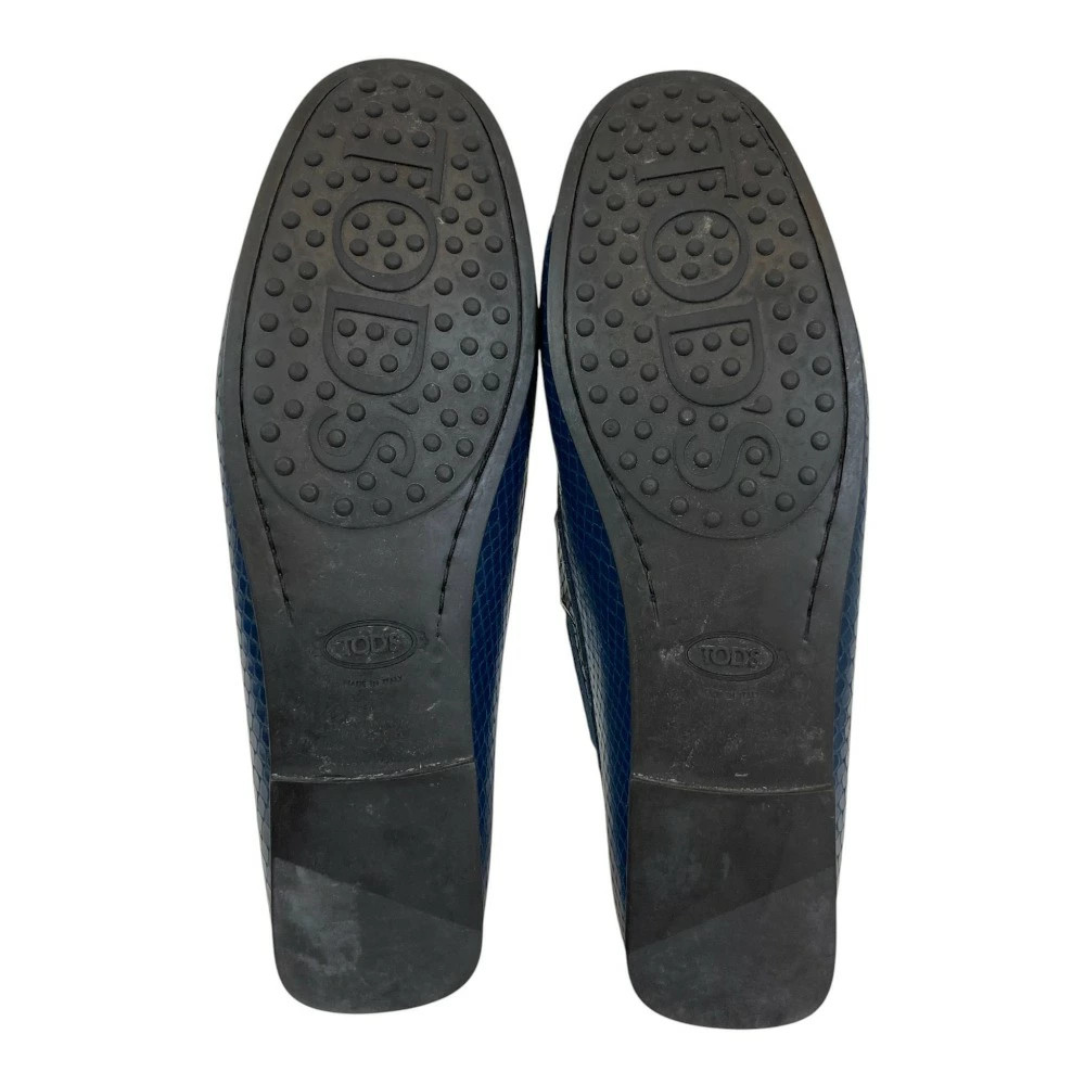 TOD S Python Embossed Leather Gommini Driving Sho… - image 7