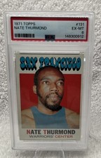 1971 Topps Basketball Nate Thurmond San Francisco Warriors Card #131 PSA 6