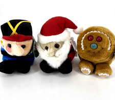 Vintage Puffkins Swibco Plush Lot Holiday Christmas Santa Gingerbread Nutcracker