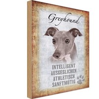 Holzschild 18X12 Cm Greyhound Hund Tier Haustier Deko Geschenk Holz Schild