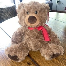Aurora Plush Teddy Bear with Red Ribbon 2015 Stuffed Animal NWT