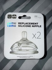 Comotomo Replacement Silicone Nipple 3 Hole Fast Flow 6 mo, 2 COUNT Pack, NEW