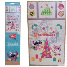 Disney Stitch Christmas Window Clings Peel  Stick Decals Holiday Home Decor