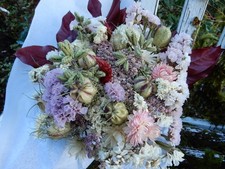 Bukiet suszonych kwiatów, statyw, kwiaty słomkowe, prezent, wystrój domu, ślub