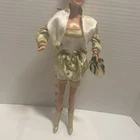 Vintage 1992 Hollywood Hair Barbie Doll White/Gold Outfit Boots