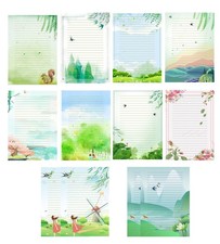 Writing Stationery Paper Set- 50 pcs Lined Stationery Paper for Writing Lette...