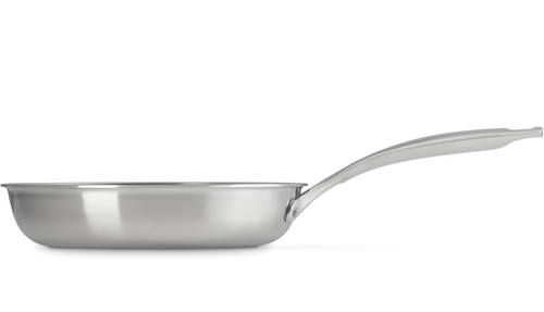Le Creuset Essential Frying Pan Skillet 3-ply Stainless Steel 9.5" 24cm New - Picture 7 of 8