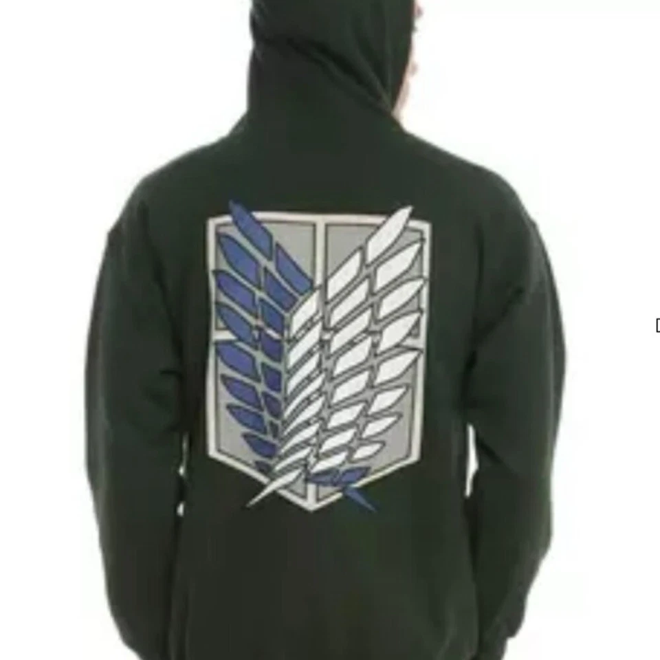 Attack On Titan Wings Of Freedom Anime Verde Cremallera Completa Sudadera con Capucha para Hombres XL Foto 2 de 4