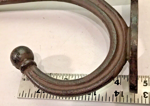 Lg HD Black 9 1/2" Double Wall Barn Stable Cast Iron Hook Tack Harness Coat Hat - Picture 7 of 8