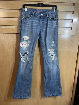 Miss Me Jeans Women s Size 28X32 Bootcut Paradise Oahi Distressed 100% Cotton