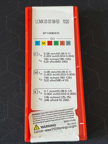 Sandvik Carbide Indexable Drill Insert LCMX 03 03 08-53 Grade 1020 10pcs - Picture 2 of 2