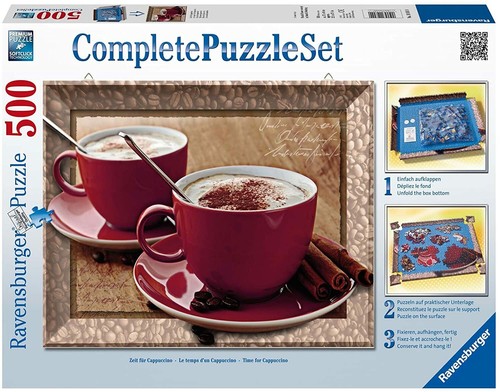 RAVENSBURGER KOMPLETTES PUZZLE SET 500 STCK. ZEIT FÜR CAPPUCCINO. ARTIKEL NR. 14892. NEU - Bild 2 von 3