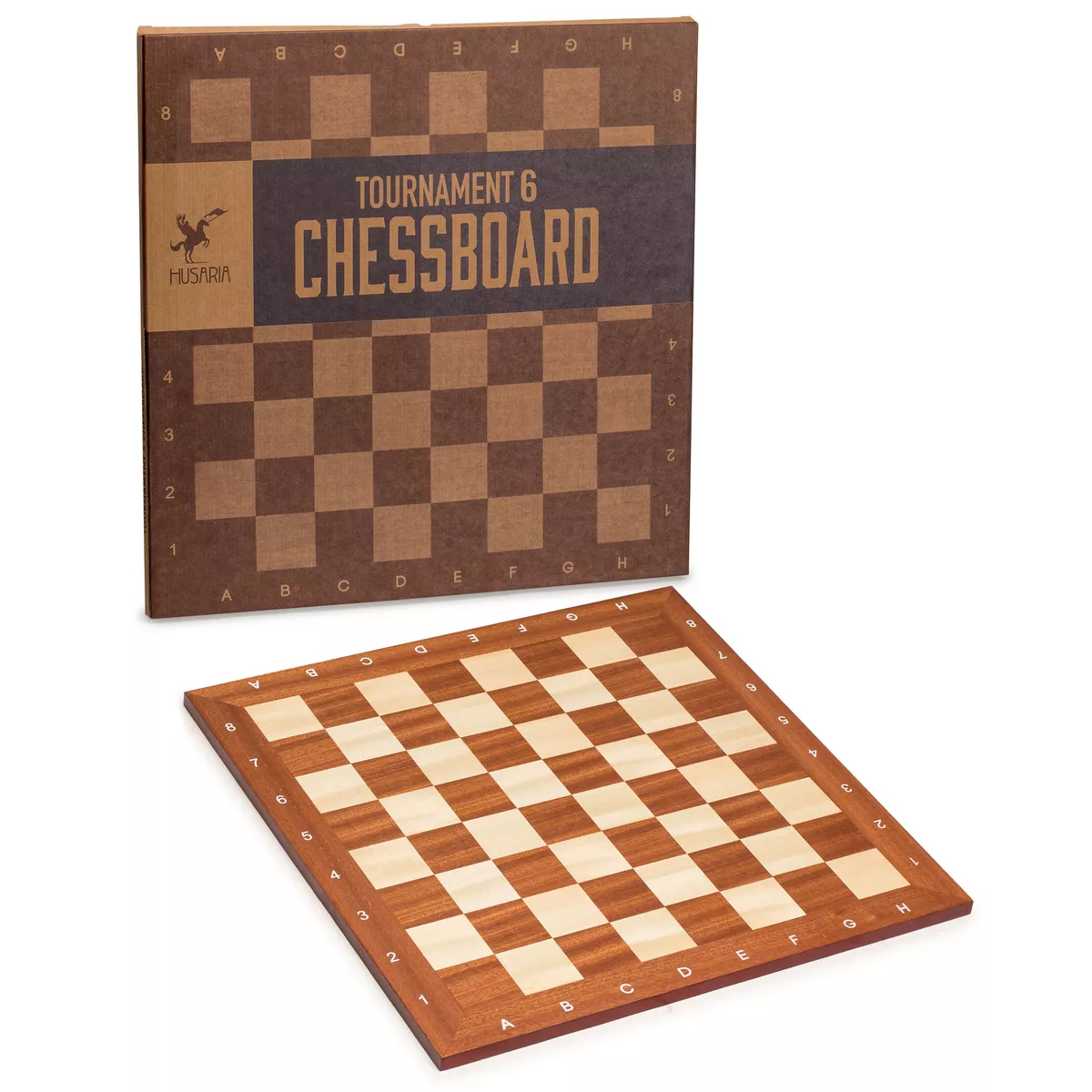 chess board mahogany with coordinates