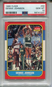  1986 Fleer #50 Dennis Johnson PSA 10 GEM MT Boston Celtics