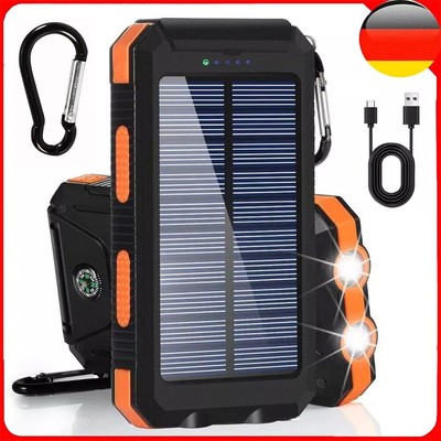 26800mAh Solar Powerbank LED Tragbar Externer Batterie Ladegerät für Alle Handys