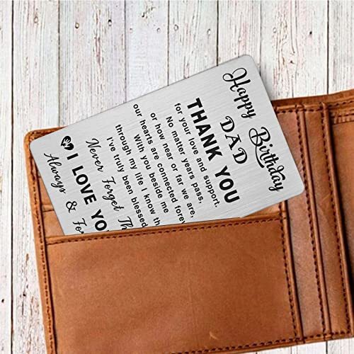 Daddy Birthday Card, Birthday Gift for Dad Father, Metal Engraved Birthday - Picture 5 of 6