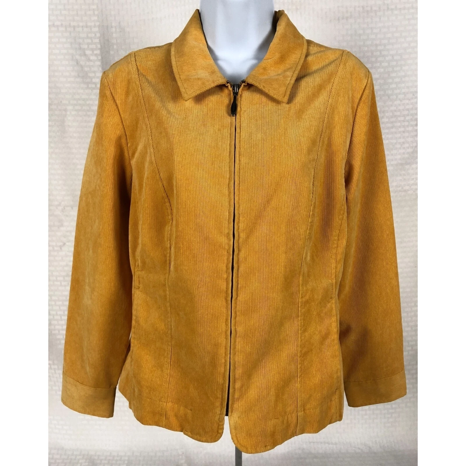 VETEMENTS Giacca Christopher Banks donna taglia PM gialla velluto a coste tasche laterali colletto