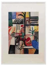 Man with a donkey Macke A3 A4 Framed Print Picture