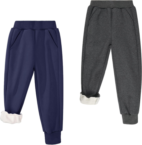 Boys Girls Fleece Lined Sweatpants, Youth Soft Cotton Athletic Jogger, Kids Basi - Picture 12 of 12