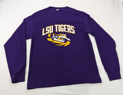LSU Tigers NCAA lila Langarm Hanes T-Shirt Größe Large - Bild 1 von 9