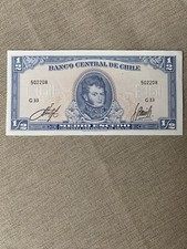 Banco Central De Chile Medio Escudo 1/2 Banknote 1962-1975 Crisp!