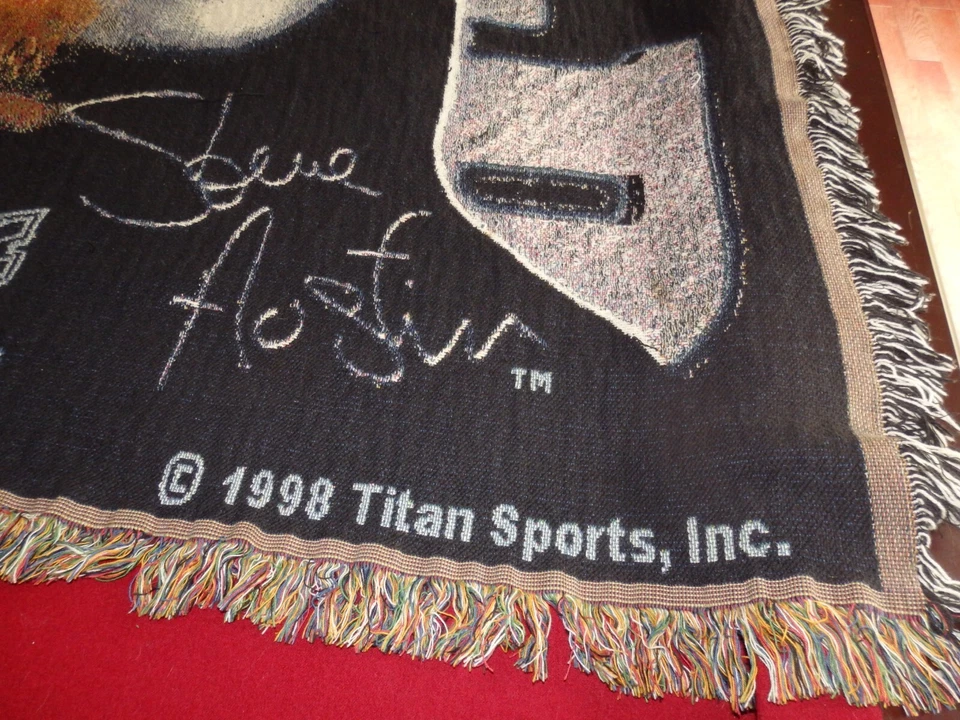 Manta tapiz Steve Austin Stone Cold 1998 Titan Sports rara de colección WWE WWF Foto 3 de 4