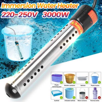 3000W Heizstab Poolheizung Elektrischer Warmwasserbereiter Tauchsieder EU 250V