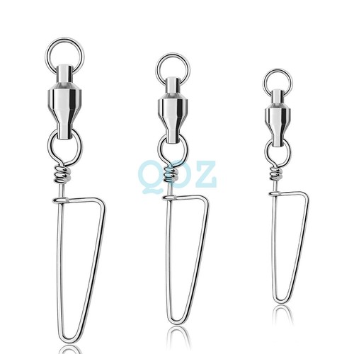 Up 100pcs Stainless Steel Ball Bearing Swivels with Coastlock Snap W/ Solid Ring - Picture 10 of 17