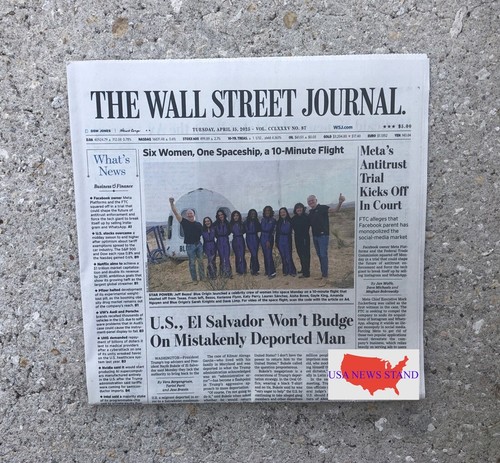 WALL STREET JOURNAL - TUESDAY APRIL 15, 2025 (BLUE ORIGIN - BEZOS - WOMEN)