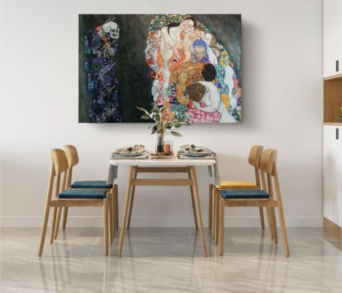 Gustav Klimt Death and Life Reproduction Color Splash Canvas Print Wall Art - Picture 4 of 7
