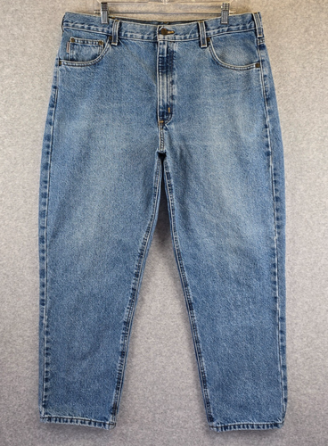 Carhartt Denim Jeans Herren 38x29 Blau Tapered Rugged Utility Workwear Arbeitshose