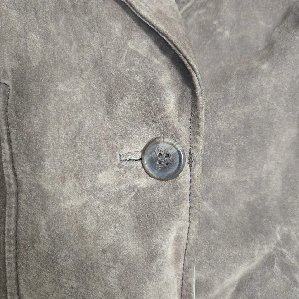 Chaqueta de gamuza con botones marrón RELATIVITY para mujer talla PL Foto 2 de 4