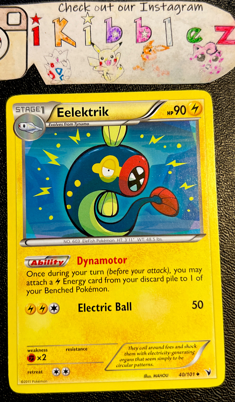 Eelektrik 40/101 LP Dynamotor Ability Noble Victories Pokémon Card!