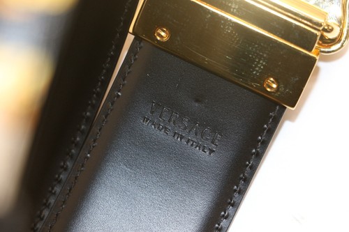 Versace Barocco Wendegürtel Leder Print Gr. 100 - schwarz/gold - Bild 8 von 10