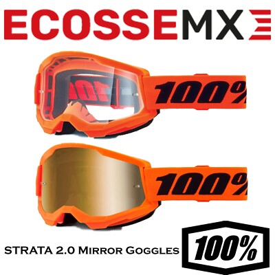 100 % STRATA 2.0 orange Brille Motocross Offroad Brille MTB Quad 100 Prozent