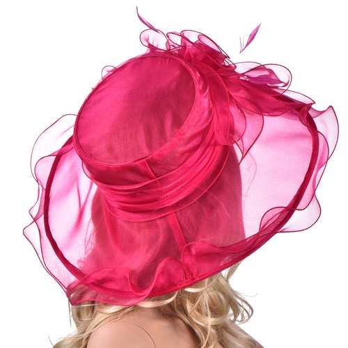 Vestido de mujer Iglesia Boda Kentucky Derby Ancho Ala Pluma Sun Floppy Hat A341 - Imagen 33 de 119