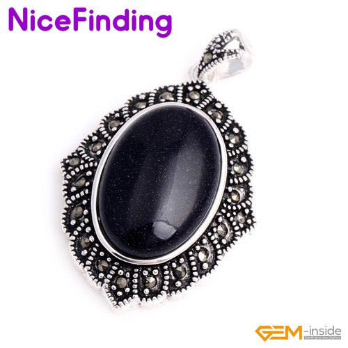 Assorted Gemstone Silver Marcasite Beads Necklace Enhancer Pendant Jewelry Women - Picture 31 of 32