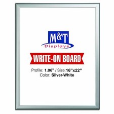 M T Displays White Dry Erase Write Board - 16X22 Silver Frame