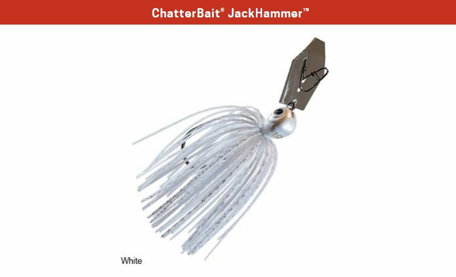 Z-Man ChatterBait JackHammer 3/4 oz - White - Jack Hammer Chatter Bait - Image 1