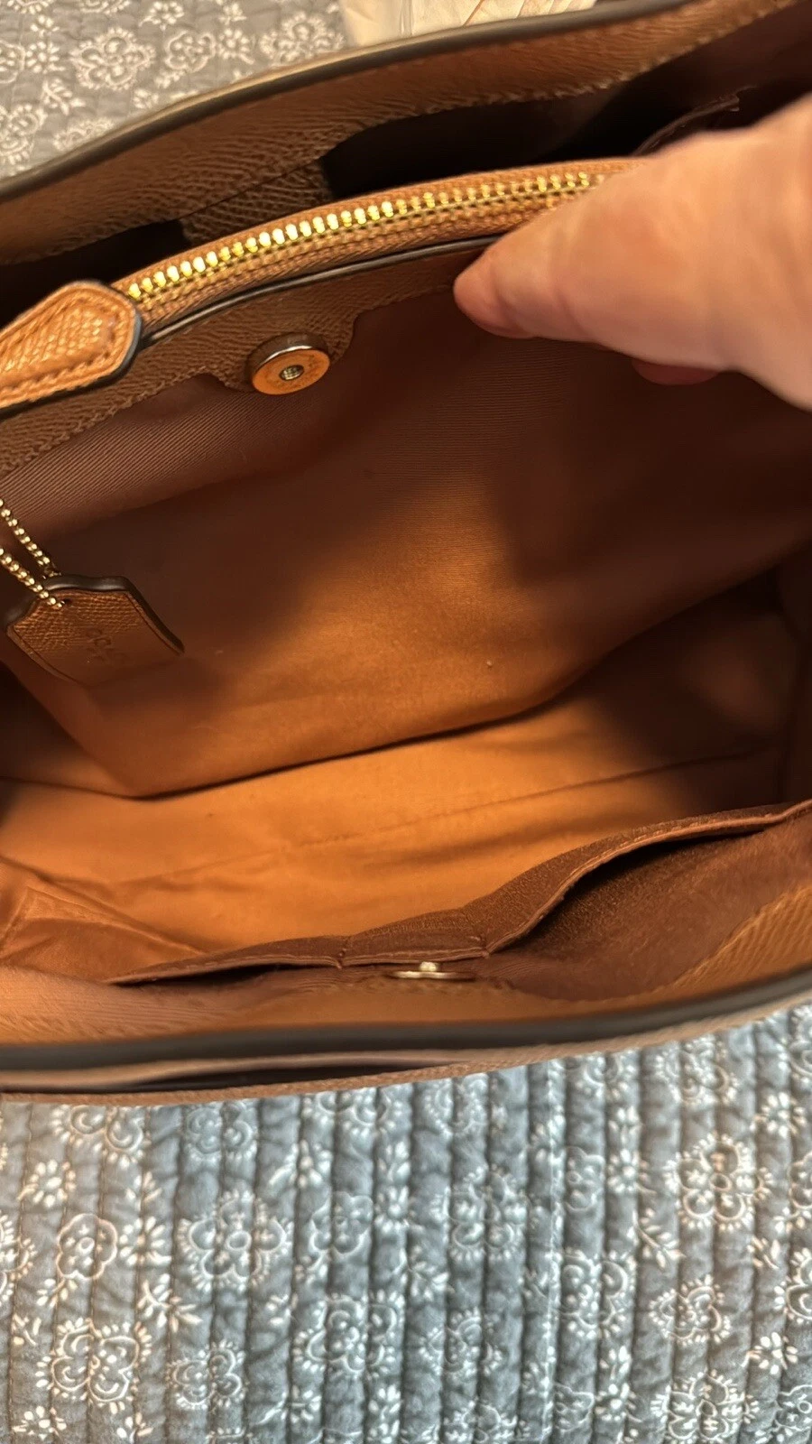 Coach Crossgrain Leather Brown G Casey Tote Carryall Bag Purse F31474