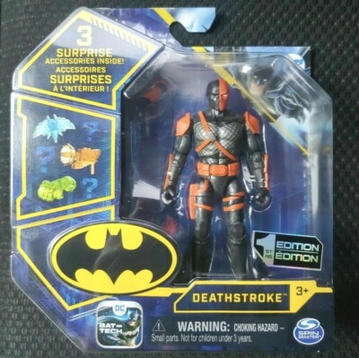 New Spin Master DC Universe 1st Edition Deathstroke 4'' Action Figure Bat-Tech