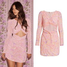 NWT LoveShackFancy Nanita Cut Out dress in Pink Marble size 4