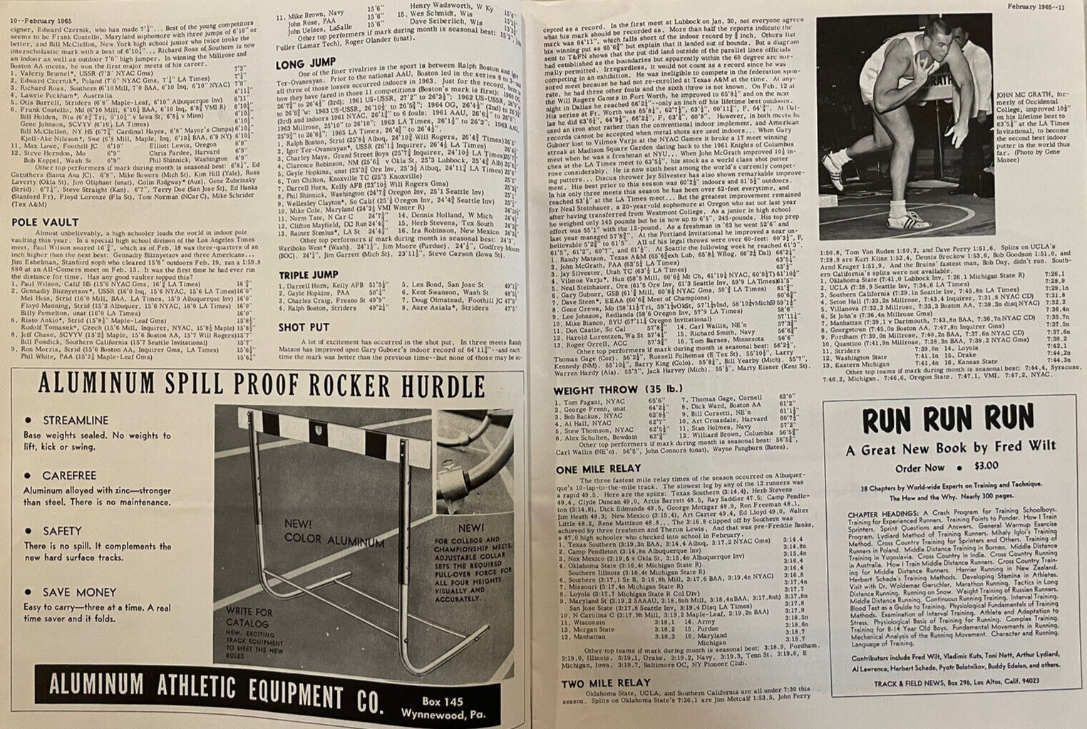 1965 Track and Field News February Peter Snell, Billy Mills | eBay