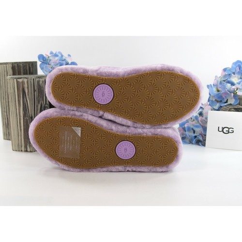 Sandali ciabatte UGG Fluff Oh Yea viola lilla pelliccia di pecora taglia 8 nuovi con scatola - Foto 5 di 7